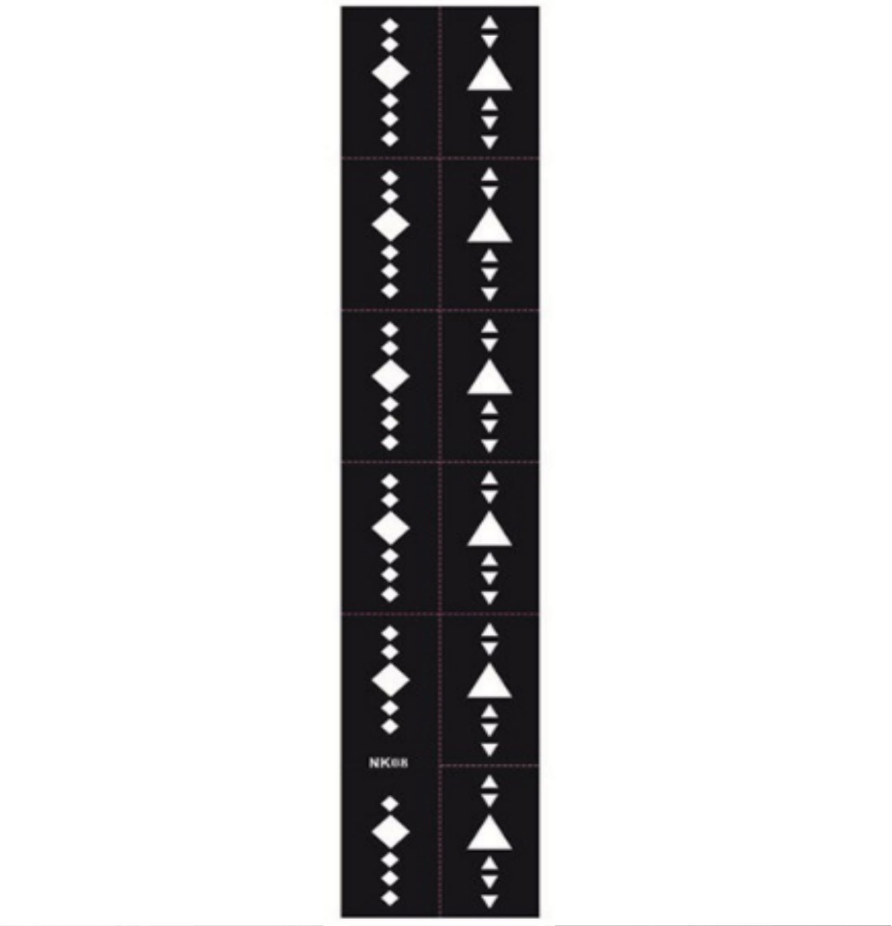 12x Nail Art Schablone NK08 - Muster Dreieck/Quadrat