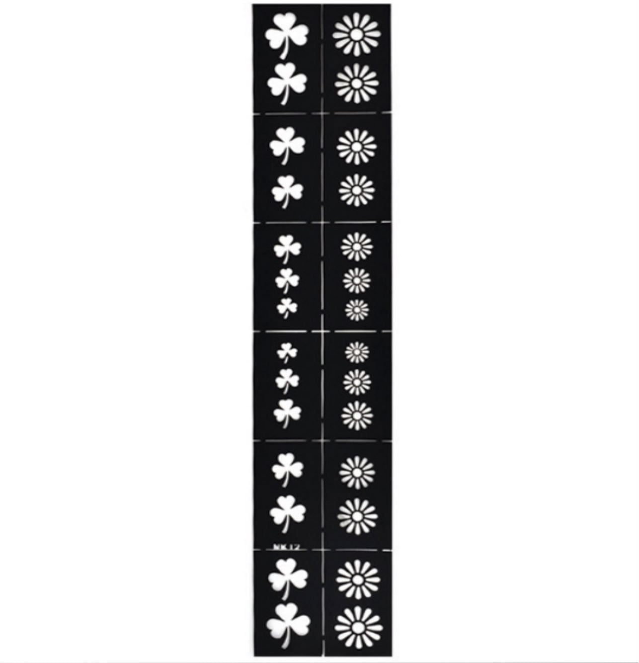 12x Nail Art Schablone NK12 - Kleeblatt/Blume