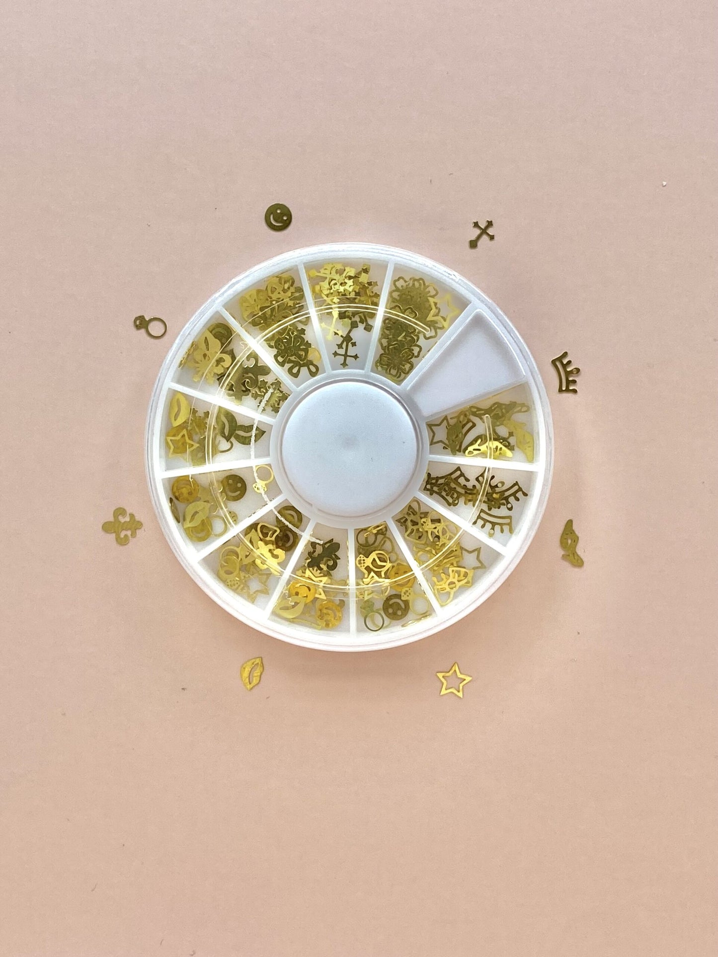180 Strasssteine/Plättchen Muster Mix Gold gestanzt