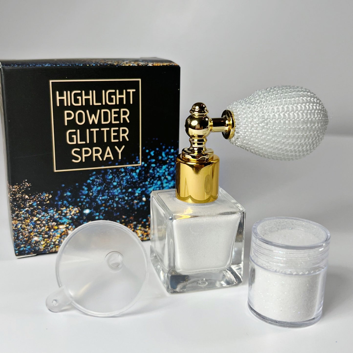Highlight Glitzer Puder Spray Weiss