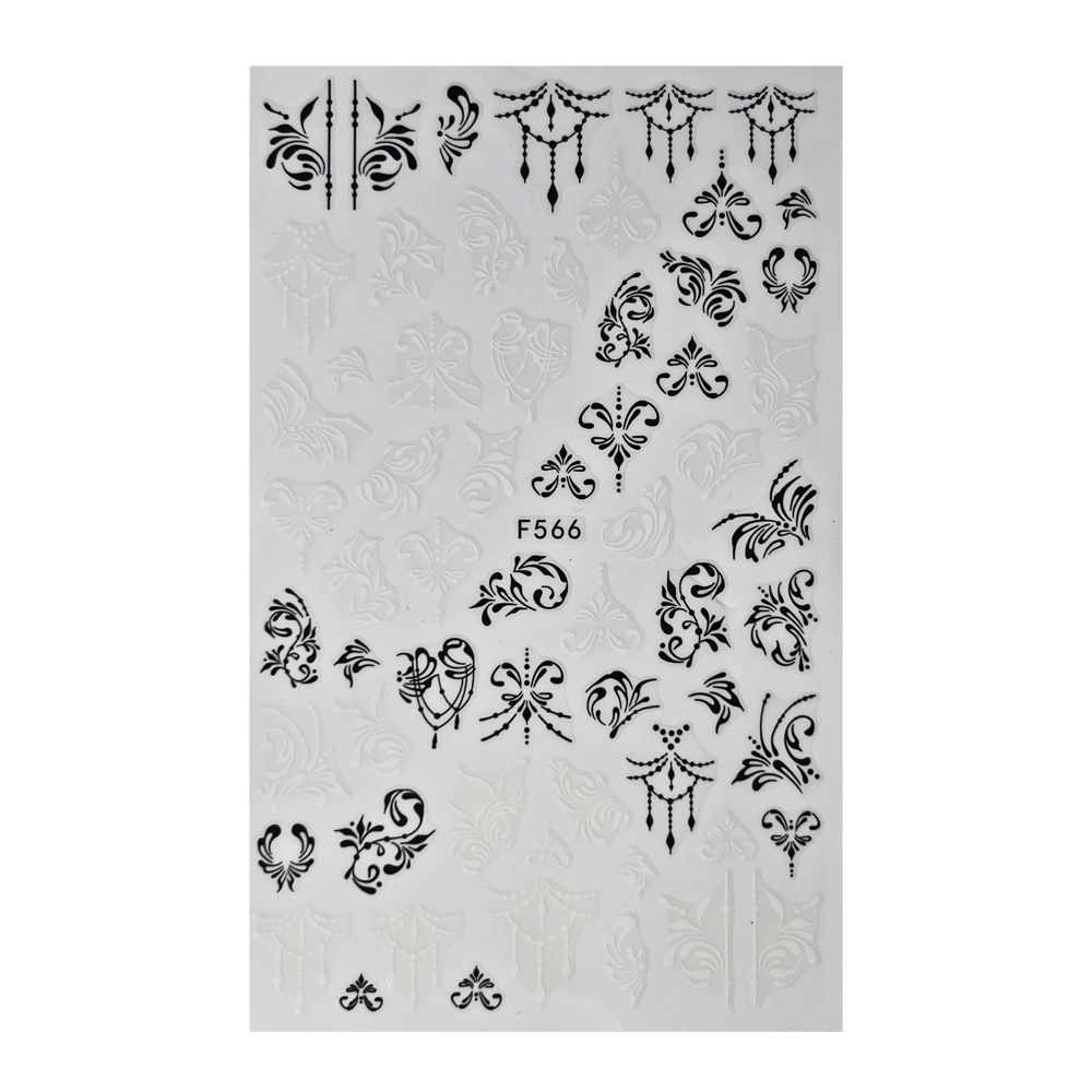 Nail Sticker Ornamente Black & White