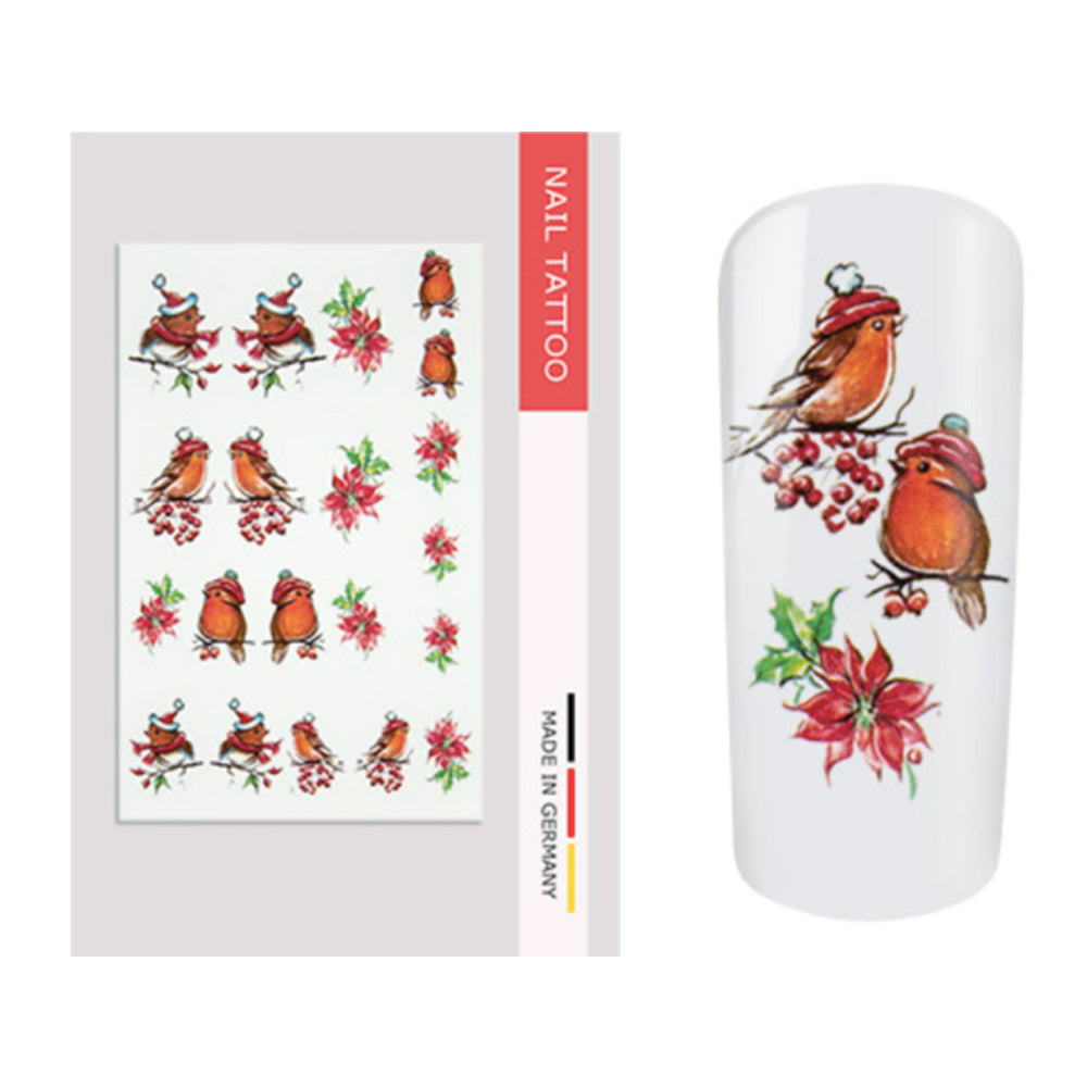 Nailart Tattoo Vogel Winter
