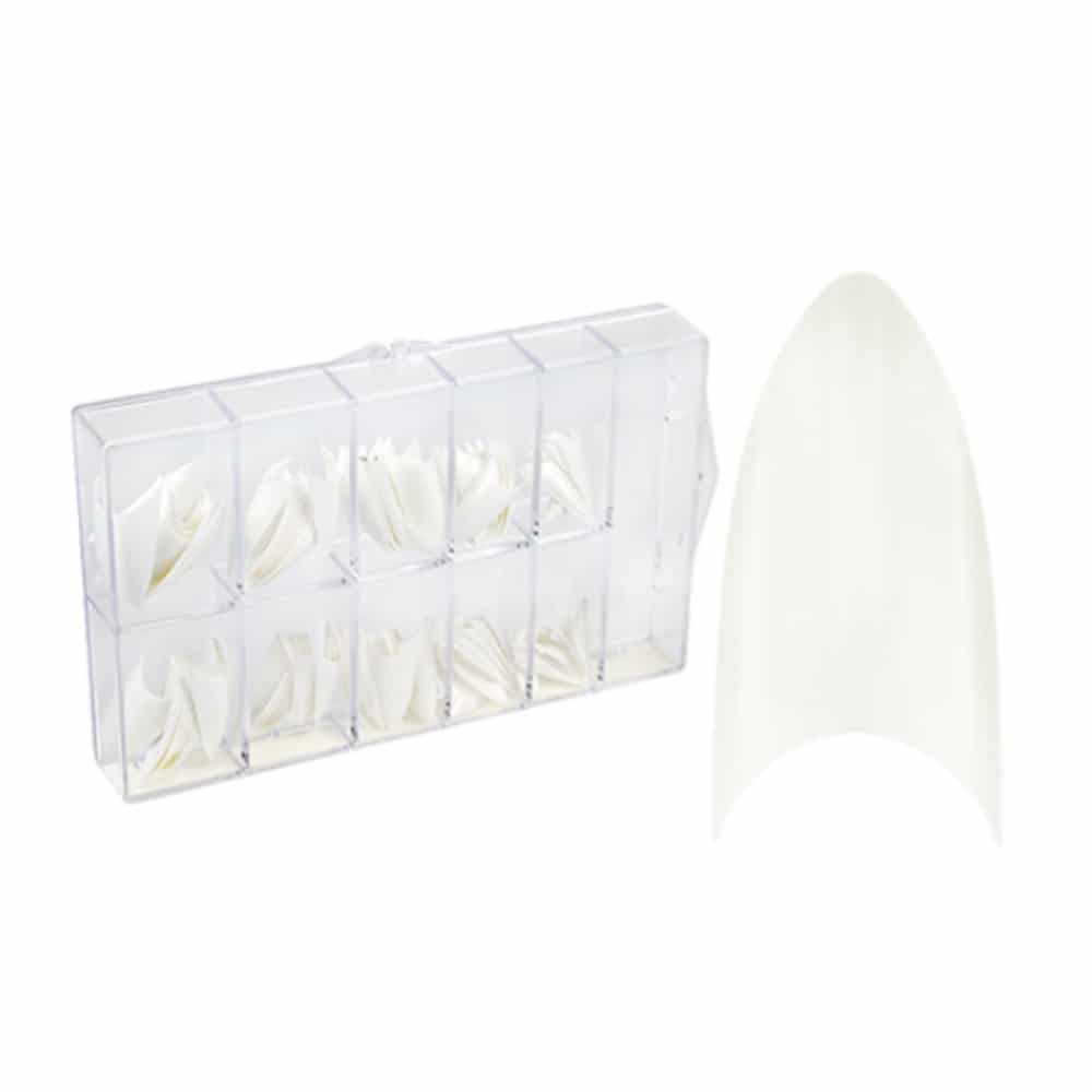 Stiletto Tips Box 100Stk. #Mix Weiss