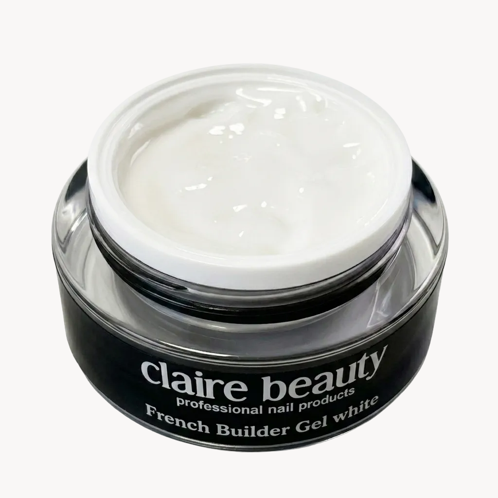 French Builder Gel Weiss von claire beauty – standfestes French Gel für modellierte French-Spitzen