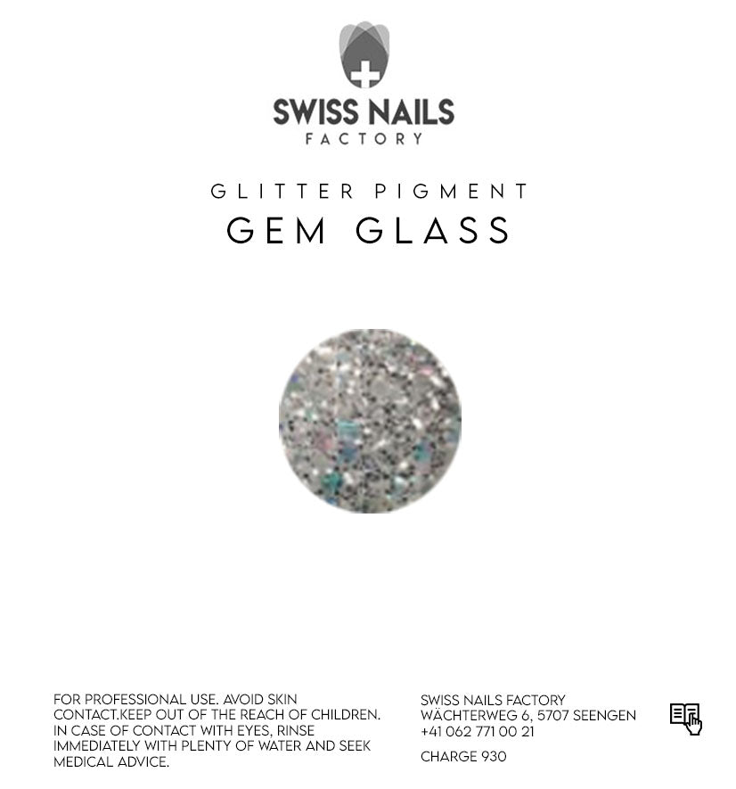Gem glass glitter - White JS06