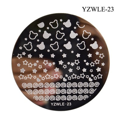 Nailart Stamping Schablone Rund YZWLE-23