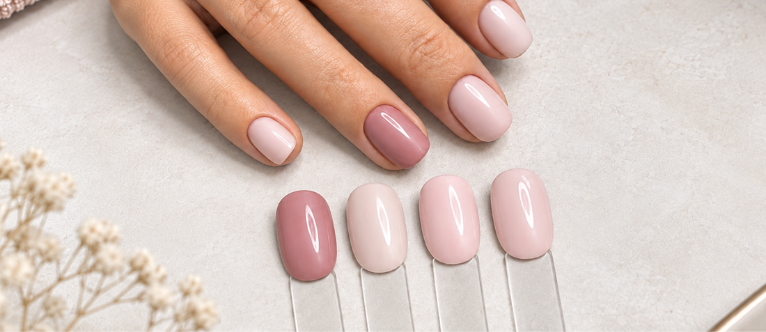 Fiberglas Camouflage Gel Farbtöne im Vergleich – claire beauty