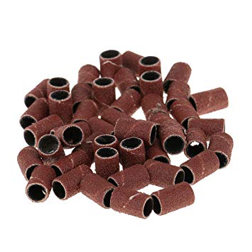 100 Schleifhülsen grob 80# von Nails Factory, 100 Stück, für Nagel- und Nagelpflege, kurze, grobe Schleifhülsen, für Nagelmodellage