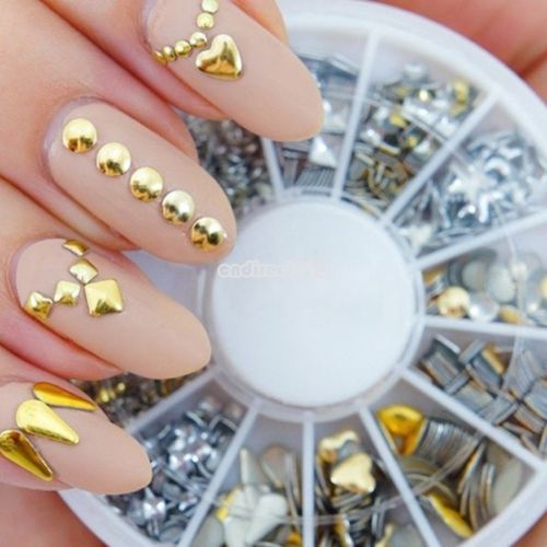 120 Strasssteine Gold/Silber Mix