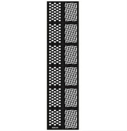 12x Nail Art Schablone NK06 - Muster Quadrate/Wellen