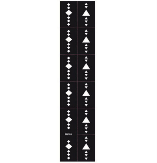 12x Nail Art Schablone NK08 - Muster Dreieck/Quadrat
