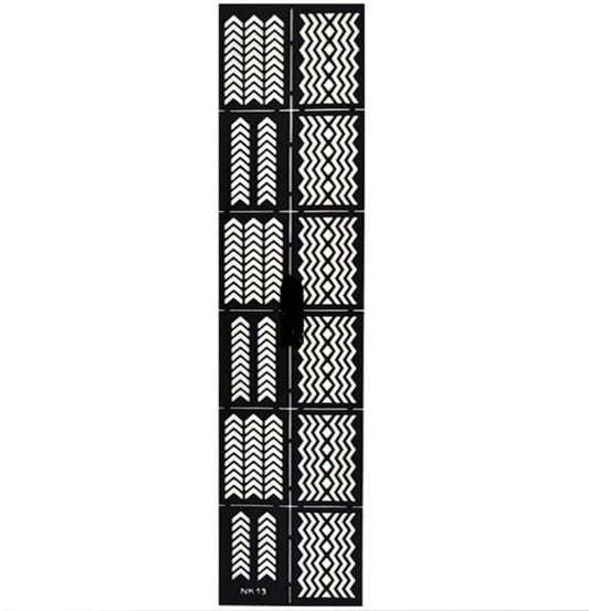 12x Nail Art Schablone NK13 - Spitzen/Muster