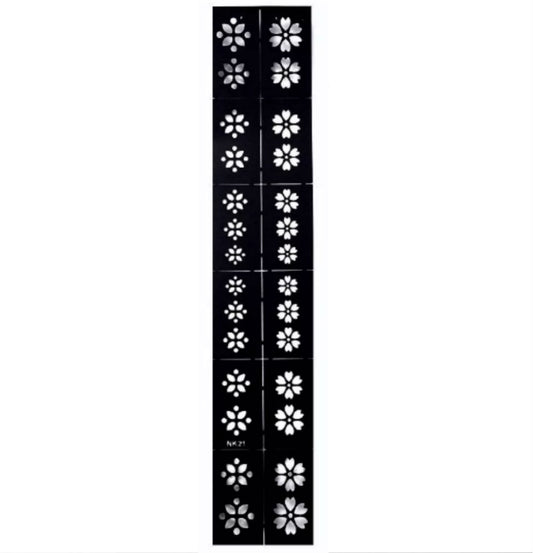 12x Nail Art Schablone NK21 - Blumen