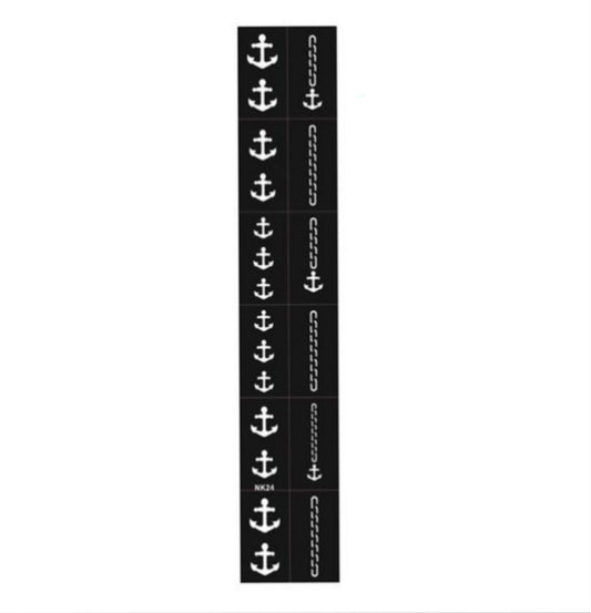 12x Nail Art Schablone NK24 - Anker