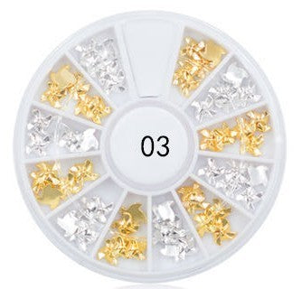 180 Strasssteine Blätter/Tropfen Gold & Silber