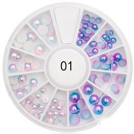 180 Strasssteine Perlen Bunt & Weiss