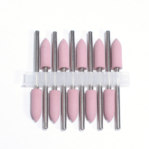 Roter grober Silikonpolierer von Nails Factory, 400 Grit, 1 cm breit für Nagel- und Handpflege, auf weißem Hintergrund.