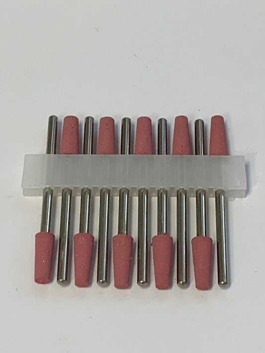 Pinkes Silikonpolierer Kegel mit flacher Spitze, 400 Grit, 4 mm, Nails Factory, zum Feinpolieren von Nägeln oder Kunststoffen.