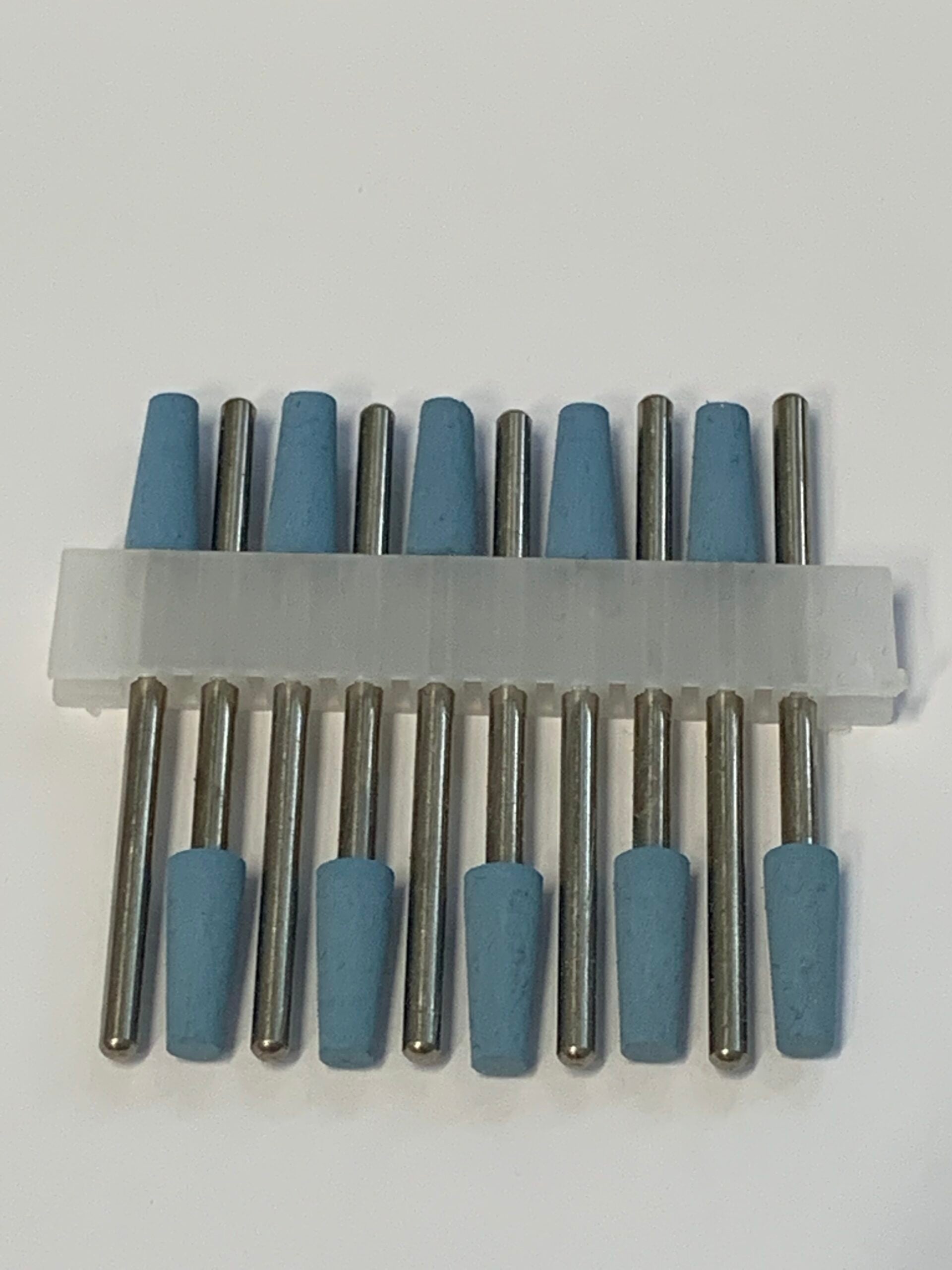 Blauer Silikonpolierer Kegel mit flacher Spitze, grob 800 Grit, 4mm Durchmesser, für Nagel- und Nagelpflege, Nails Factory