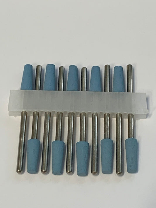 Blauer Silikonpolierer Kegel mit flacher Spitze, grob 800 Grit, 4mm Durchmesser, für Nagel- und Nagelpflege, Nails Factory