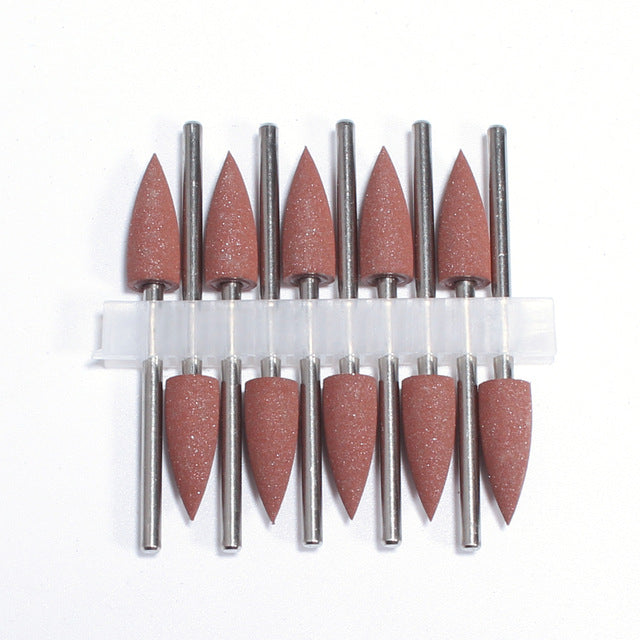 Brauner Silikonpolierer grob/spitzig, 320 Grit, 1 cm, für Nagel- und Manikürearbeiten, von Nails Factory