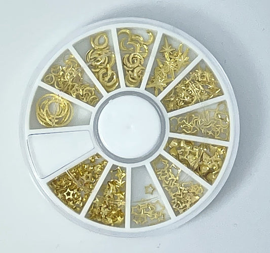 360 Strasssteine / Nagelschmuck Mix gold