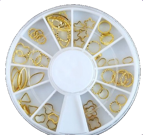 45x Strasssteine Gold fein