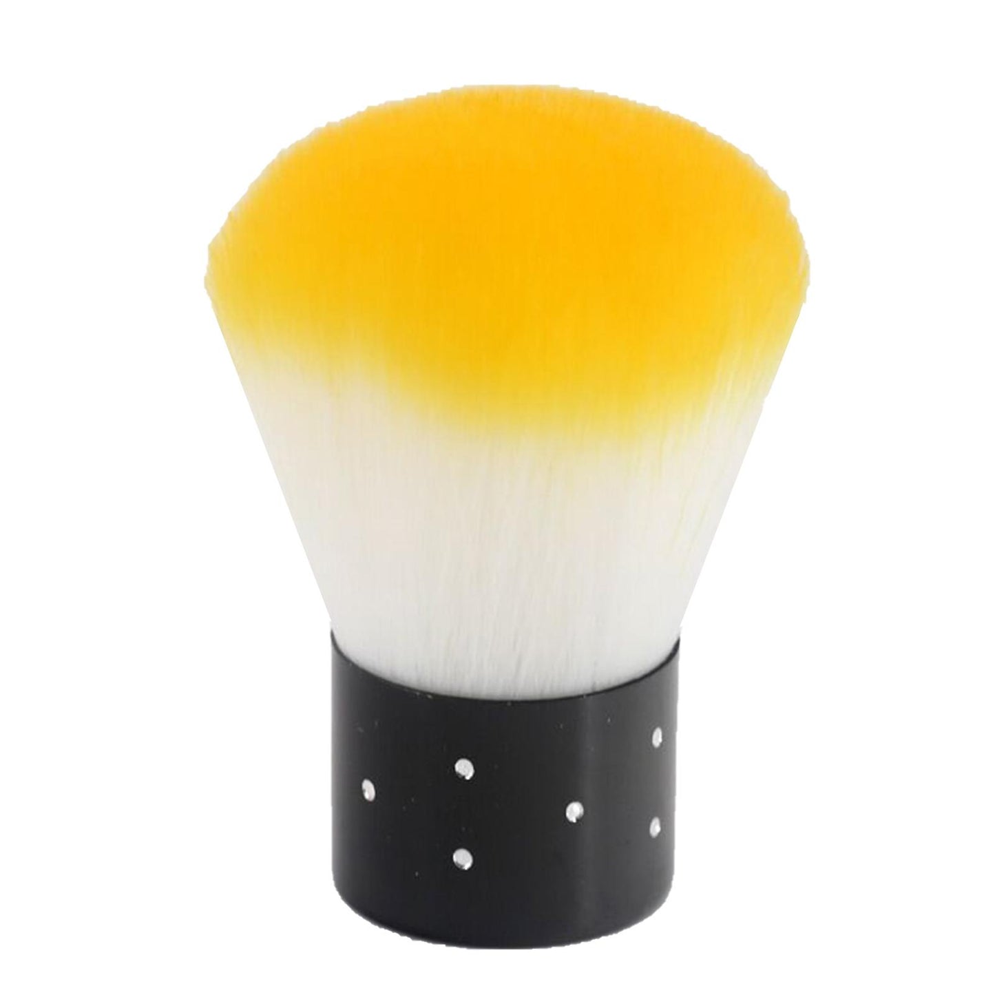 Gelber Staubpinsel von Nails Factory mit weichen Borsten für präzises Staubentfernen bei Nagelpflege.