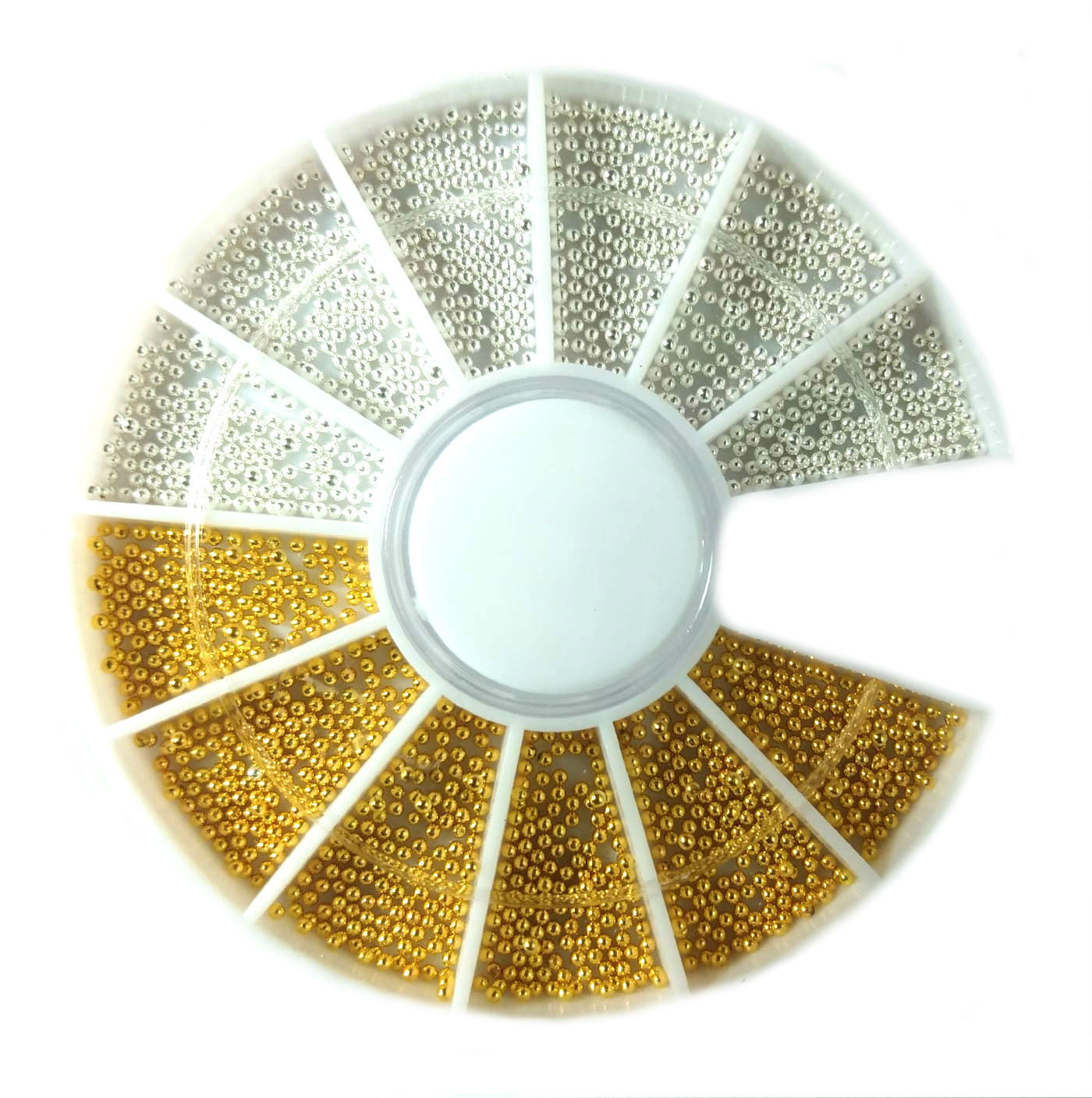 600 Strasssteine Gold/Silber Mix Kaviar Kügelchen klein