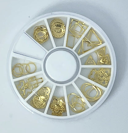 70 Luxus Strasssteine / Nagelschmuck Mix Gold
