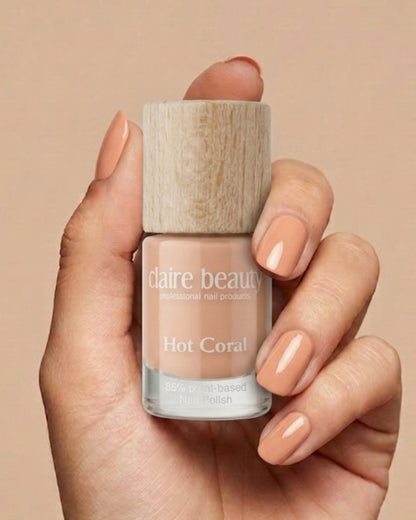 Green Plant Based Nagellack Hot Coral