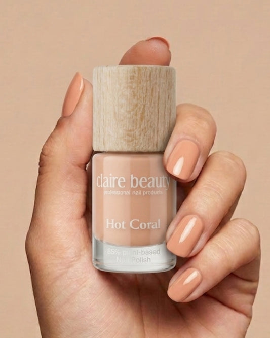 Green Plant Based Nagellack Hot Coral