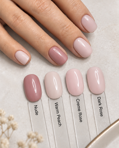 Vergleich der Fiberglas Camouflage Gel Farbtöne von claire beauty