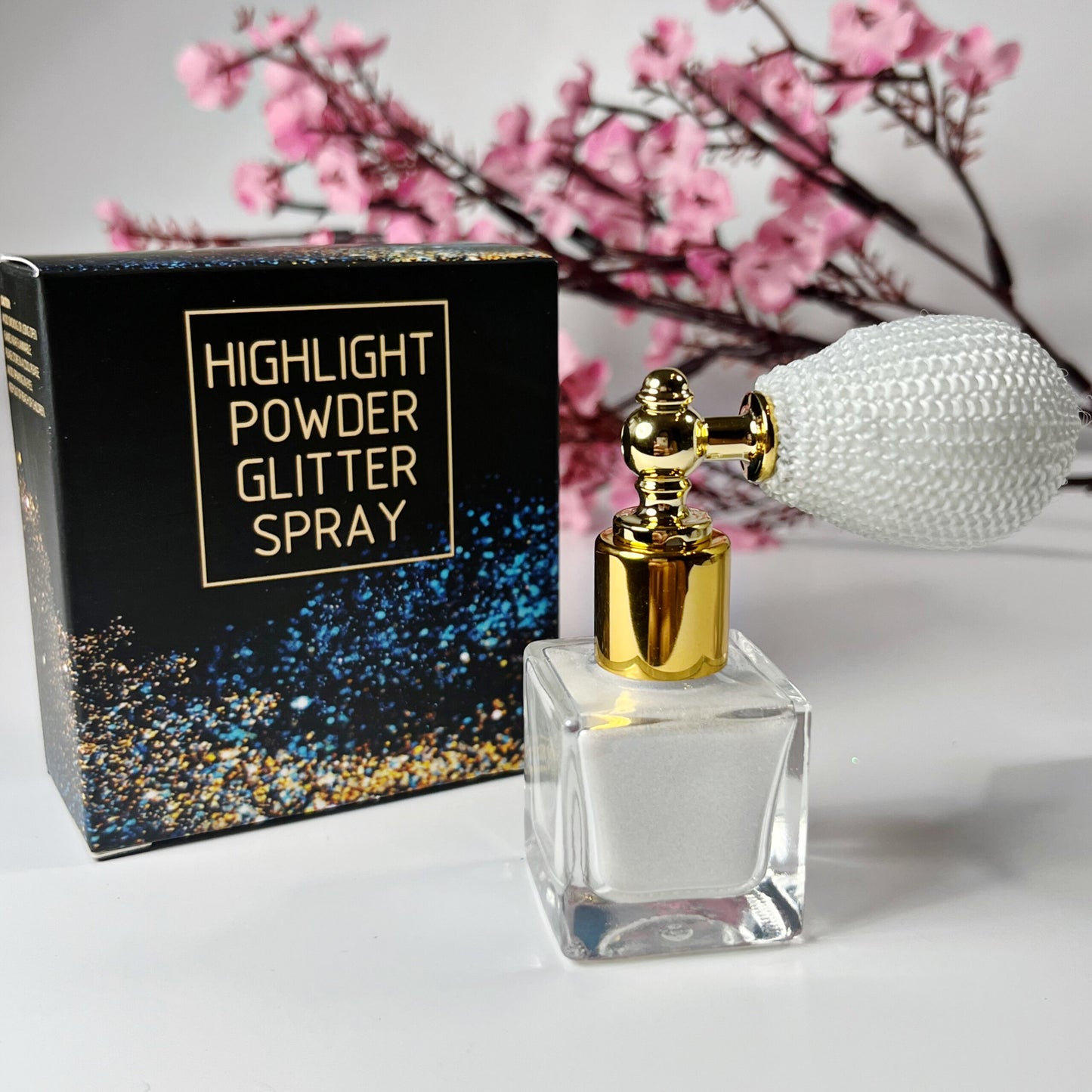 Highlight Glitzer Puder Spray Weiss