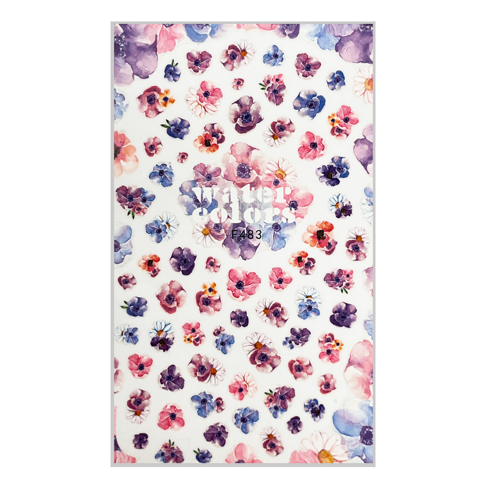 Nail Sticker Blumen Aquarell