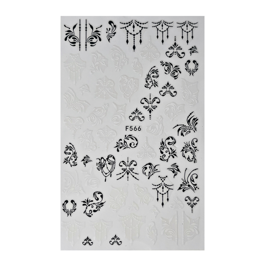 Nail Sticker Ornamente Black & White
