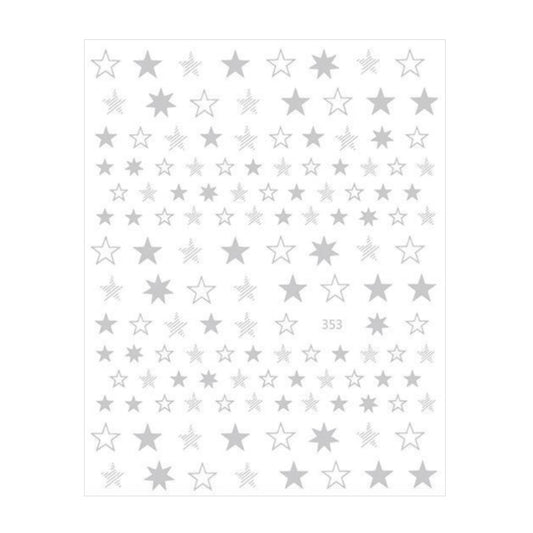 Nail Sticker Sterne Silber