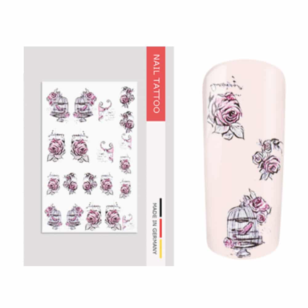 Nailart Tattoo Rose Ornament