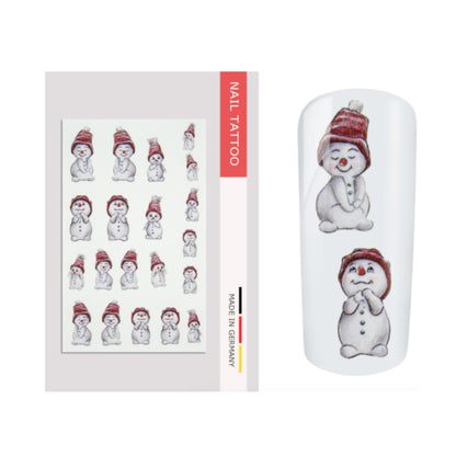 Nailart Tattoo Schneemann