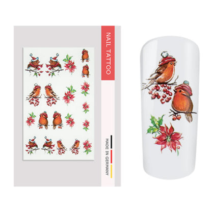 Nailart Tattoo Vogel Winter