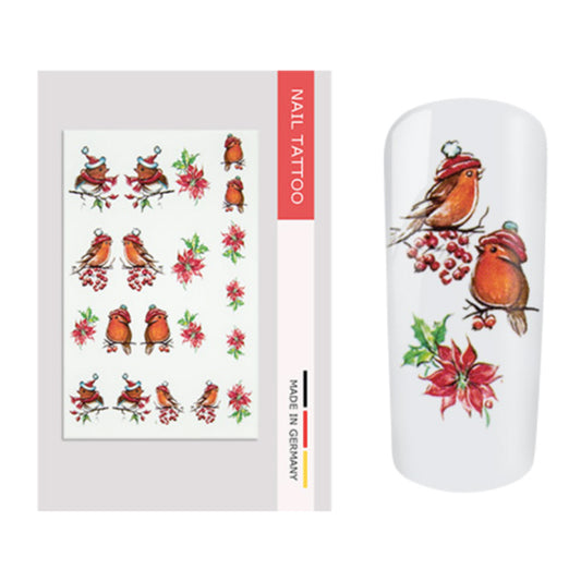 Nailart Tattoo Vogel Winter
