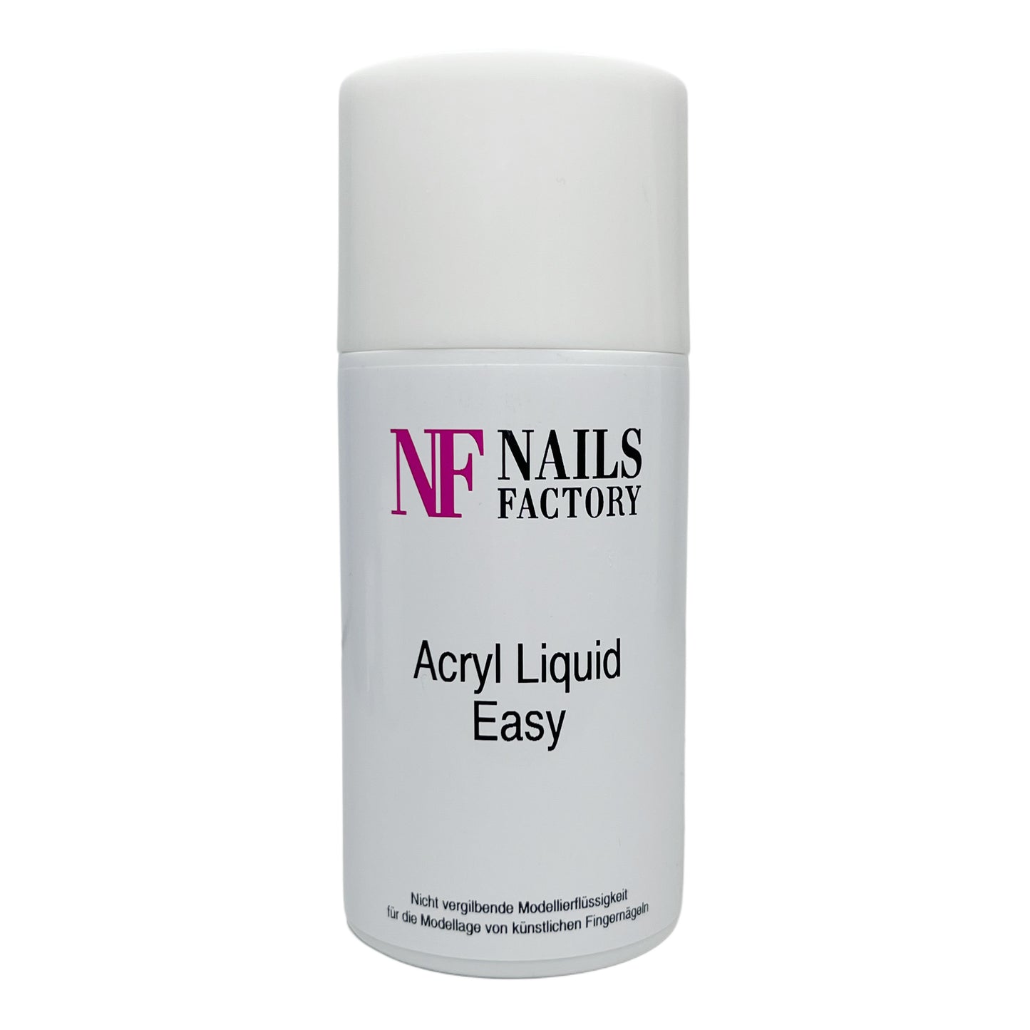 Flüssiges Acrylgel Easy von Nails Factory in einer Flasche, ideal für Nagelmodellage und Acryltechnik.
