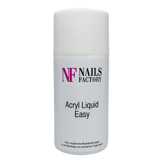 Flüssiges Acrylgel Easy von Nails Factory in einer Flasche, ideal für Nagelmodellage und Acryltechnik.