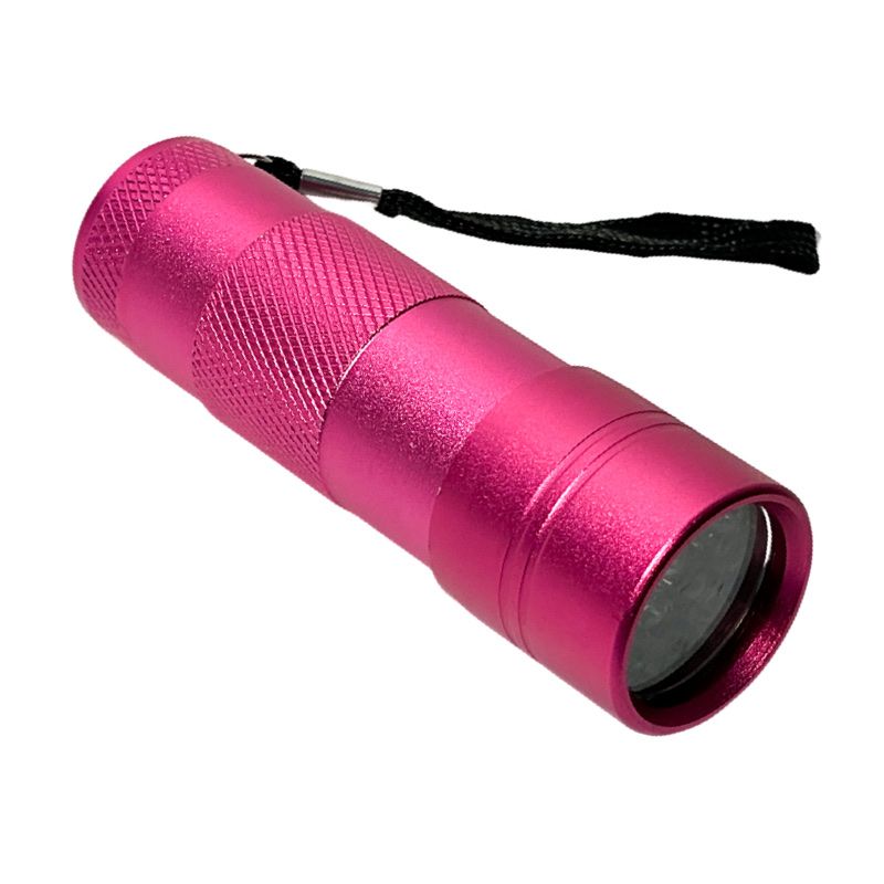 Mini UV/LED-Lampe 9W in Rosa von claire beauty, kompakte Nagellampe für UV- und LED-Gele, auf einem weißen Hintergrund.