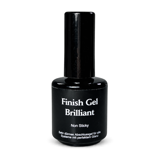 Finish Gel Brilliant von claire beauty, schwarze 14-ml-Pinselflasche