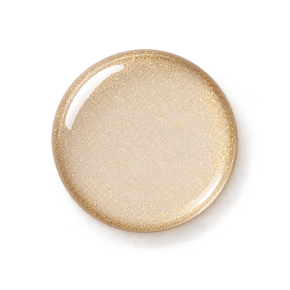 Goldener Glitzer-Effektpunkt des Finish Gel Glitter Gold von claire beauty