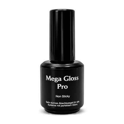 Finish Gel Mega Gloss Pro von claire beauty, schwarze 14-ml-Pinselflasche