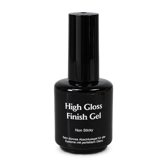 High Gloss Finish Gel von claire beauty, schwarze 14-ml-Pinselflasche, freigestellt