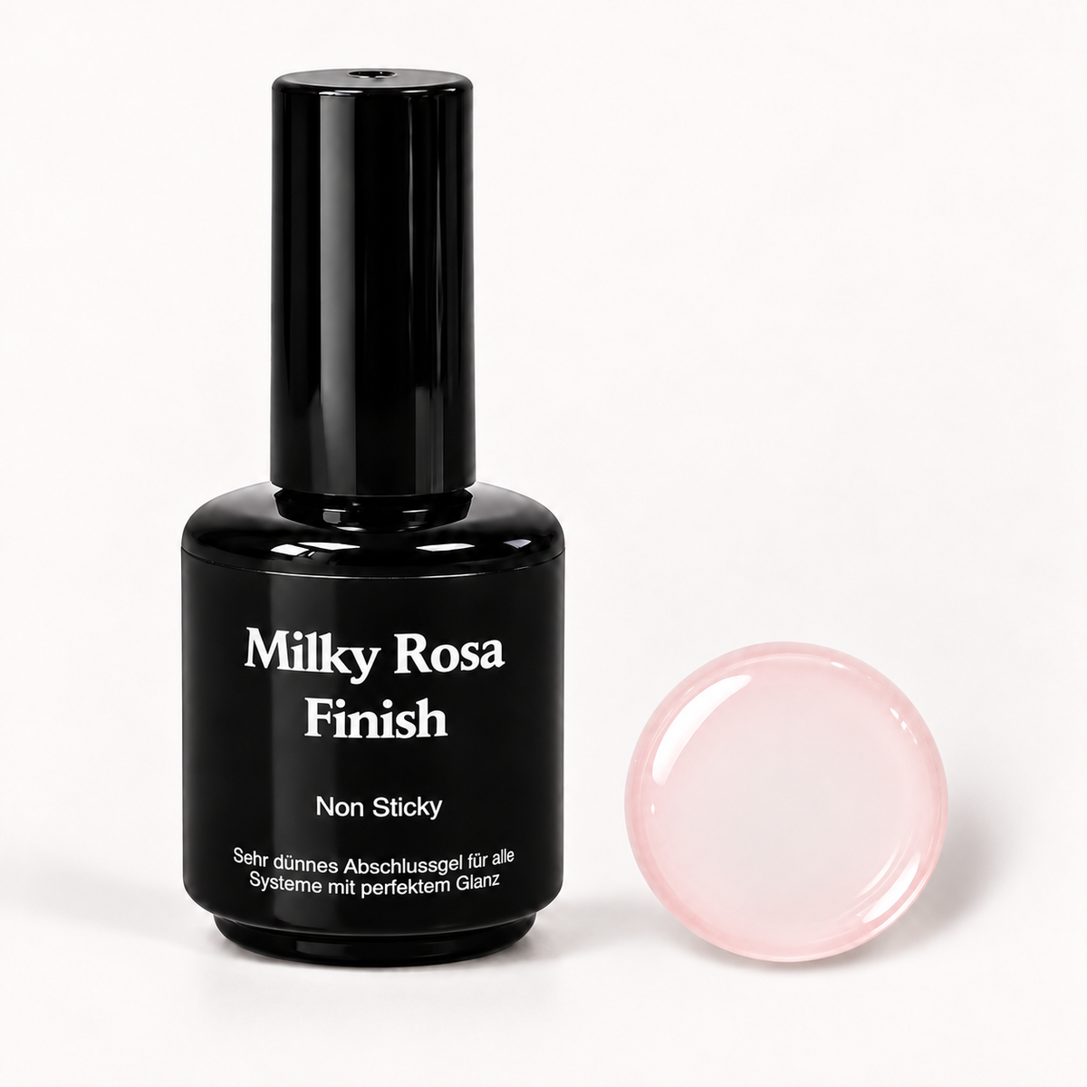 Milky Rosa Finish Gel von claire beauty mit transparentem milchig rosafarbenem Gel-Effektpunkt