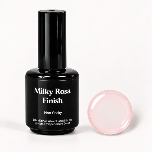 Milky Rosa Finish Gel von claire beauty mit transparentem milchig rosafarbenem Gel-Effektpunkt
